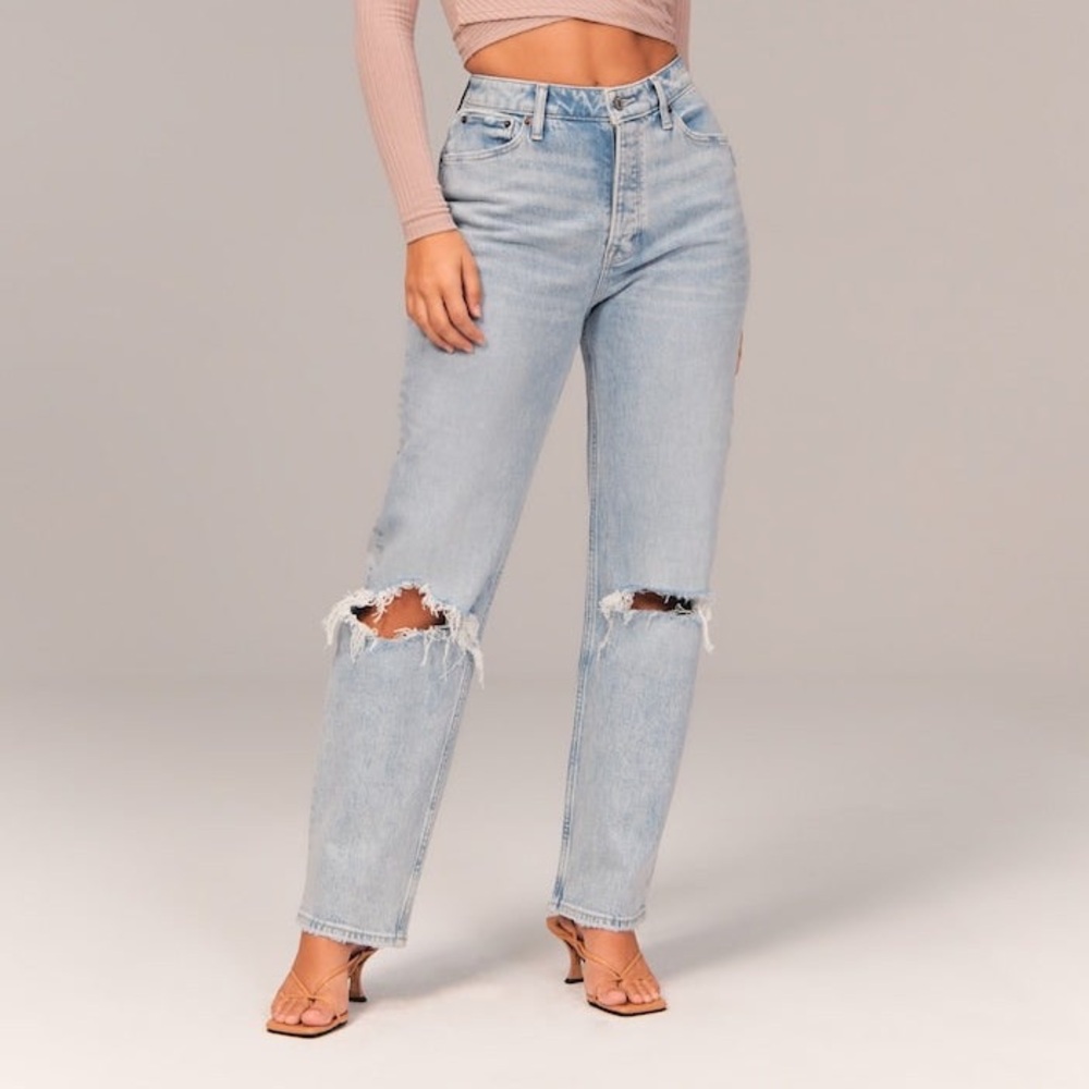 Abercrombie & Fitch The Dad High Rise Curve Love Jeans